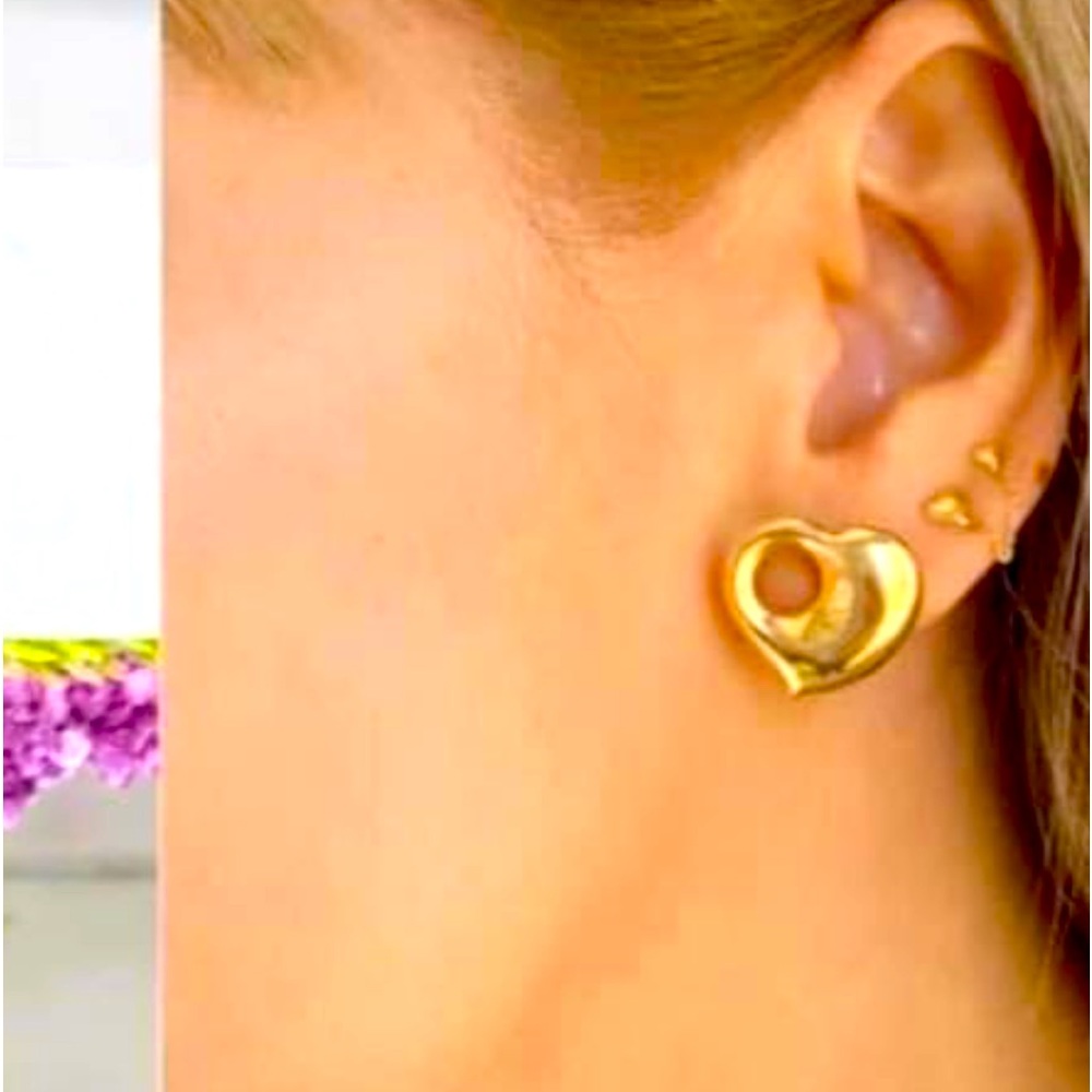 18k japan gold big monaca earing
